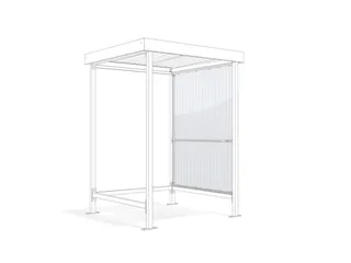 Zijwand voor rokersoverkapping rechts/links polycarbonaat bouwframe RA - 3