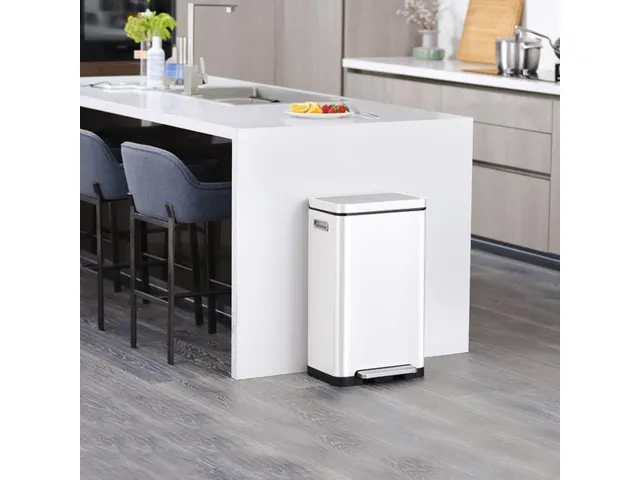 X-Cube pedaalemmer 30 Liter Wit Mat RVS