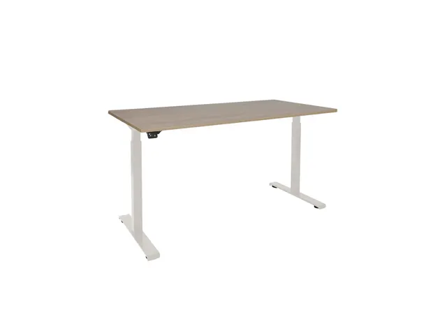 Elektrisch verstelbaar bureau 160x80cm Frame Wit Blad Robson Eiken