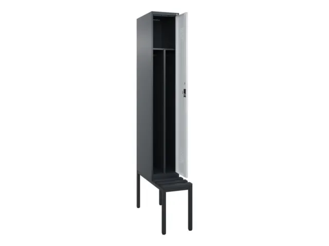 locker met bank,voor scheiding van kleding,HxBxD 2120x300x815mm,1vak