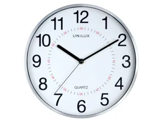 Wandklok Unilux Aria Ø30,5cm zilvergrijs/wit cijferaanduiding - 2