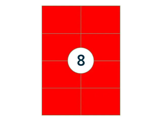 Gekleurde Etiketten 105x74mm Fluor Rood 42320