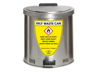 afvalbak voor poetsdoeken,RVS,50l,HxBxD 540x495x505mm,m. pedaal - 2