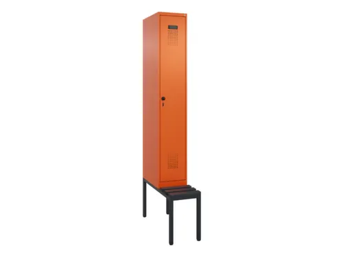 locker met bank,voor scheiding van kleding,HxBxD 2120x300x815mm,1vak