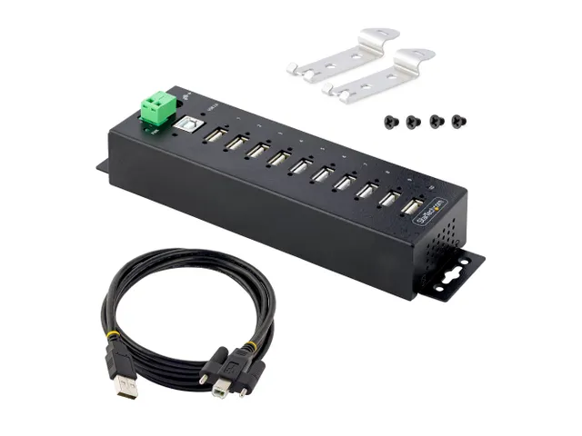 10-Port Industriële USB 2.0 Hub, Rugged USB Hub met ESD Level 4 Besch