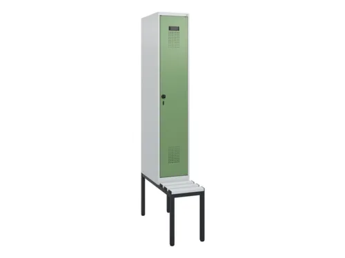 locker met bank,HxBxD 1950x300x815mm,1vak,vak B 300mm,draaigrendel
