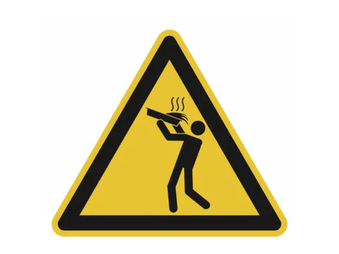 waarschuwingsbord,v. binnen/buiten,Waarschuwing voor verbranding,PVC