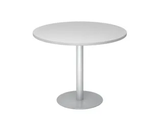 vergadertafel,HxØ 745x1000mm,rond,schotelvoet zilverkleurig,ronde bui - 2