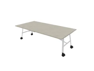 klaptafel,HxBxD 750x2400x1200mm,hoekig,4voeten wit,ovale buis - 1
