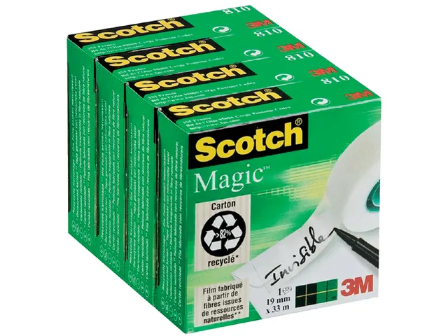 Plakband Scotch Magic 810 19mmx33m onzichtbaar mat