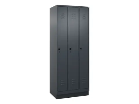 locker,HxBxD 1950x750x500mm,3vak,vak B 250mm,draaigrendel,sokkel