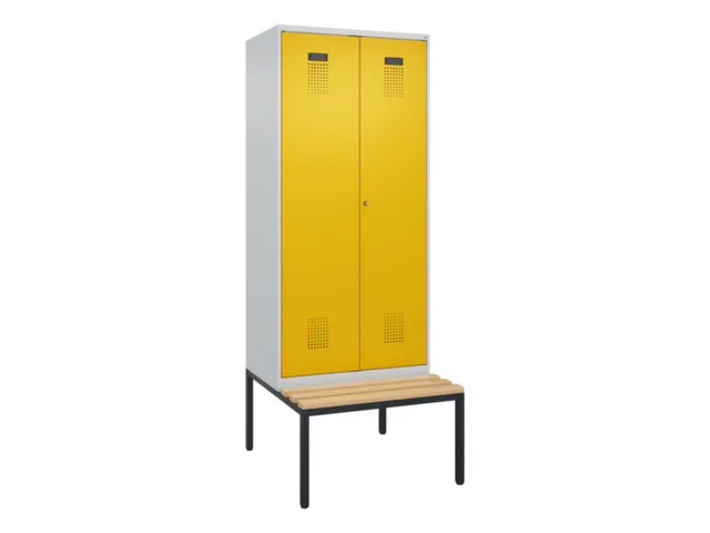 locker met bank,voor scheiding van kleding,HxBxD 2120x800x815mm,2vak