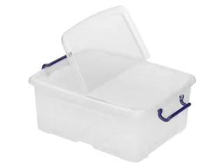 Opbergdoos 24 Liter Transparant Met Gedeelde Deksel - 1