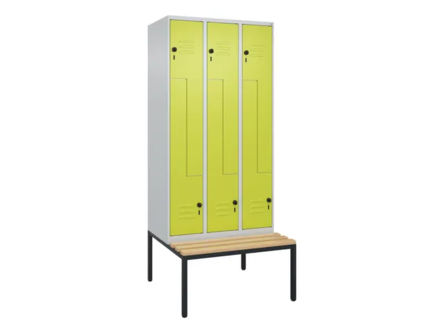 Z-garderobekast,HxBxD 2120x900x815mm,6vak,vak B 300mm,draaigrendel