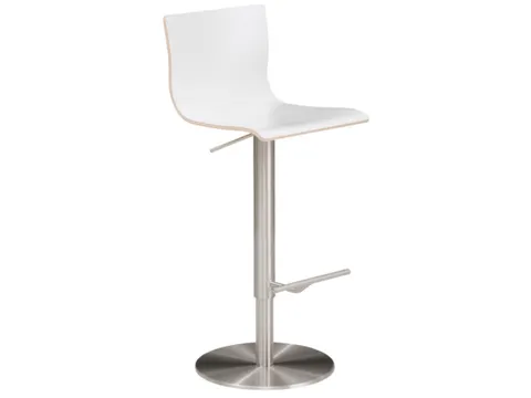 barkruk,zitting H 550-815mm,zitting wit,m. voetensteun,schotelvoet