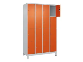 lockerkast,HxBxD 1950x1200x500mm,4x4vakken,vak B 300mm,cil.-slot - 1
