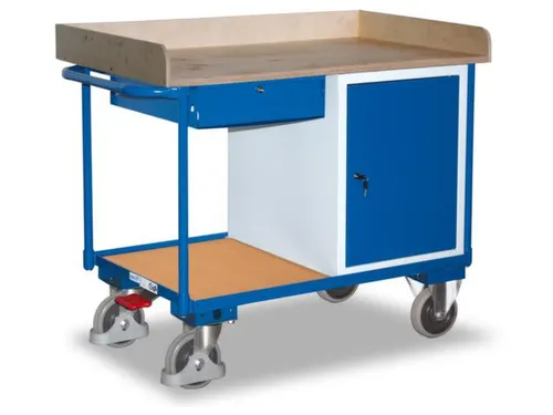 Tafel- En Kastwagen 400kg Laadvl. 1125x625mm 2 Etages 1 Kast 1 Lade