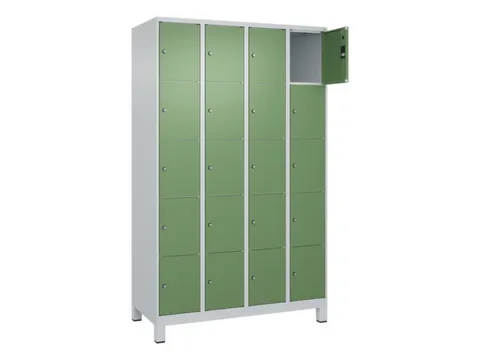 lockerkast,HxBxD 1950x1200x500mm,4x5vakken,vak B 300mm,cil.-slot