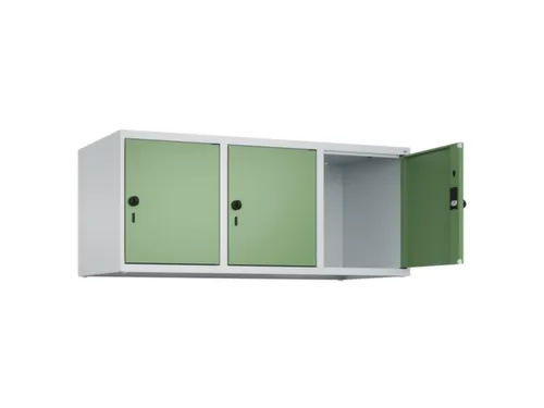 opzetkast,v. locker,3vak.,vak B 400mm,HxBxD 500x1200x500mm,vleugeldeur