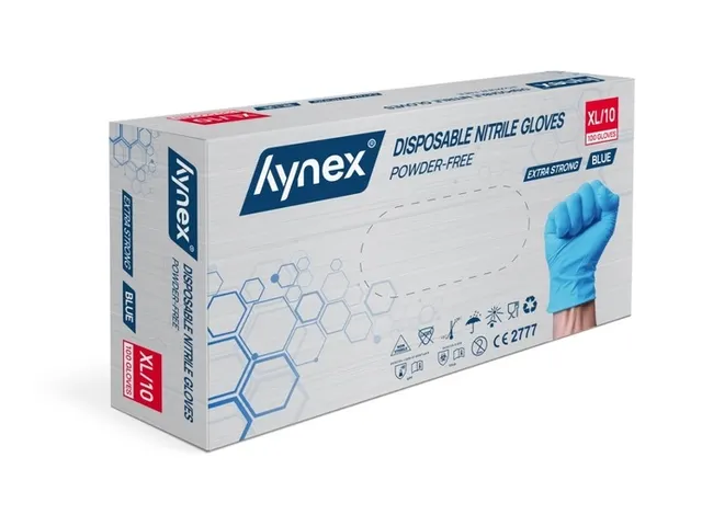 Handschoen Hynex nitril XL blauw 5gr extra sterk 100 stuks