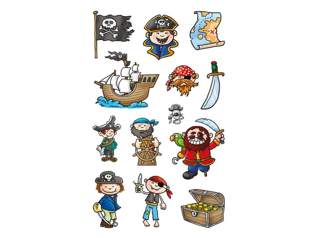 Étiquette en papier Z-design 3 feuilles pirates
