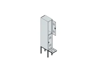 Dubbeldekse dekenkist,HxBxD 2120x300x815mm,1x2vak.,vak B 300mm - 3