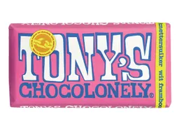 Chocolade Tony's Chocolonely reep 180gr wit framboos knettersuiker