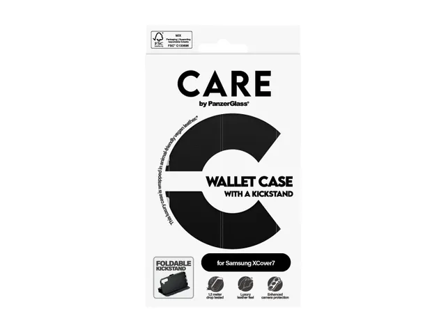 PanzerGlass CARE by Wallet Case w. Kickstand Samsung Galaxy XCov