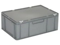 Euronorm Stapelkrat Pe Hxlxb 230X600X400Mm 43L Met Deksel Grijs