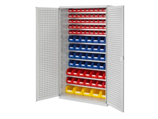 Ruime Bakkenkast 1950x1130x590mm 97 Magazijnbakken Geperf. Deur