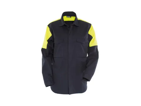 Chemise Tranemo 5774 86 FR/AST, bleu marine/jaune fluo, taille 2XL, la