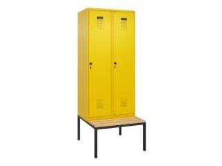 locker met bank,voor scheiding van kleding,HxBxD 2120x800x815mm,2vak - 2
