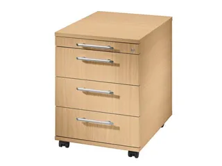 mobiel ladeblok,HxBxD 590x428x580mm,4lade(n),cil.-slot,romp beuken - 2