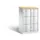 lockerkast cil.slot 1255x770x540mm 2x3 vakken RAL7035 front RAL7035