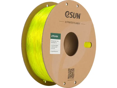 eSUN 3D Printer Filament eTPU-95A 1.75mm Transparant Geel 1kg