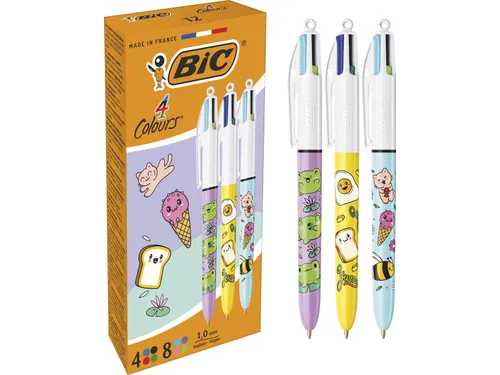 4-kleurenbalpen Kawai doos van 12 stuks assorti
