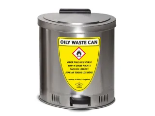 afvalbak voor poetsdoeken,RVS,20l,HxBxD 429x385x382mm,m. pedaal - 2
