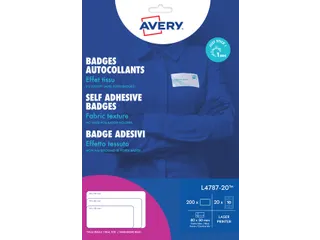Naambadge etiket Avery L4787 80x50mm Blauw kader Laserprinter 200stuks - 1