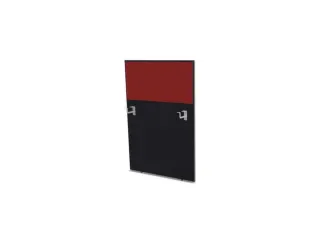 baliepaneel,v. bureau,aanbouw rechts,B 800mm,CC-zwart,BN4011-rood - 1