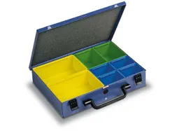 Assortimentskoffer Plaatstaal 8 Boxen Polystyrol 66x340x240mm Ral 5007