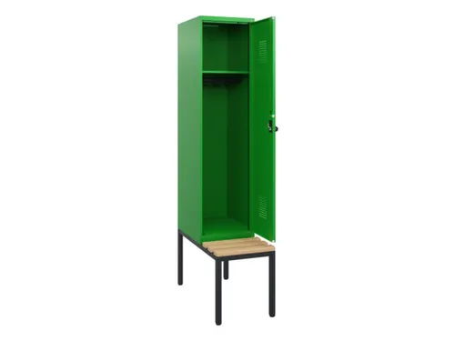 locker met bank,HxBxD 1950x400x815mm,1vak,vak B 400mm,draaigrendel