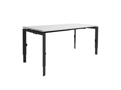 Bureau Linesto N3 hoogte instelbaar 140x80cm Krijtwit, poot Zwart