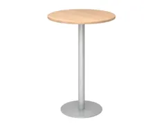 statafel,HxØ 1116x800mm,rond,schotelvoet zilverkleurig,ronde buis