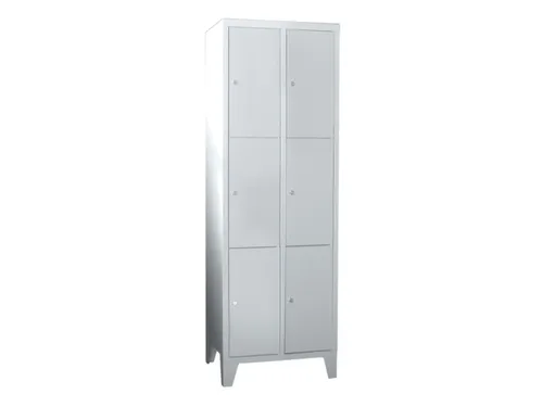 lockerkast,HxBxD 1850x600x500mm,2x3vakken,RAL7035,front RAL5012