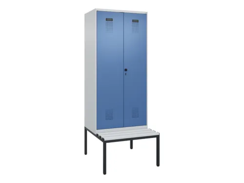 locker met bank,voor scheiding van kleding,HxBxD 2120x800x815mm,2vak