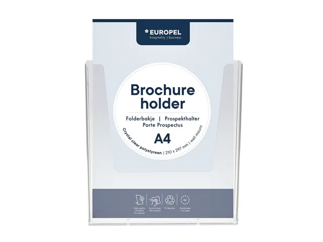 Folderhouder Europel wand A4 transparant