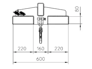 Kraanarm Vaste Arm Zonder Neiging L 1600mm 1t Verzinkt - 2