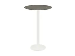 statafel,HxØ 1090x700mm,rond,schotelvoet wit,blad HPL Midnight Marble
