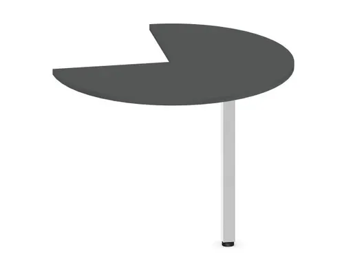 aanbouwtafel,i.h.v.,HxØ 720-840x1000mm,driekwartrond,MS-donkergrijs