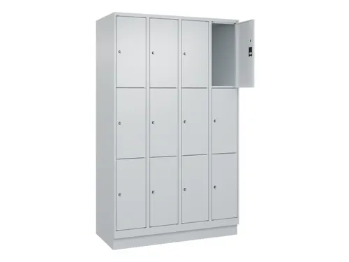 lockerkast,HxBxD 1950x1200x500mm,4x3vakken,vak B 300mm,cil.-slot